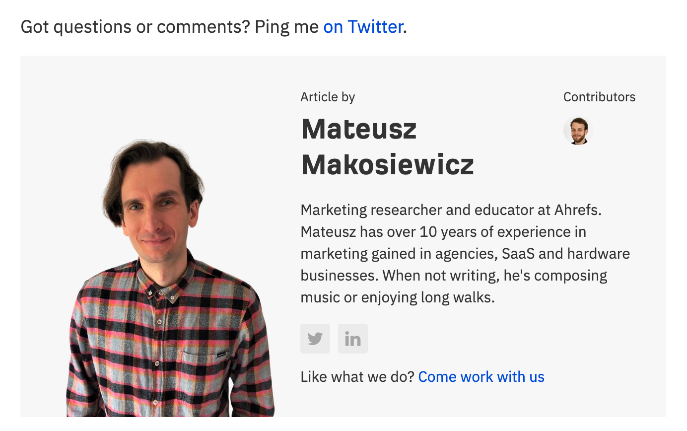 ahrefs author section