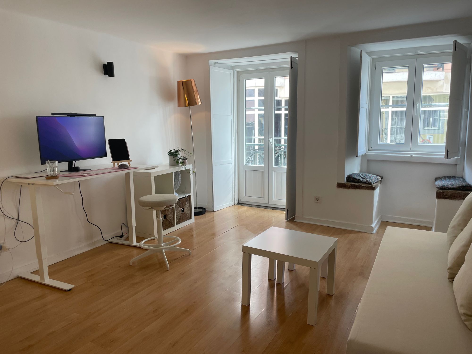 A functional living room after a few Amazon orders and trips to Ikea